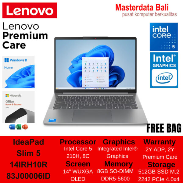 Notebook Lenovo IP Slim 5 Core 5 16GB 512SSD Luna Grey 83J00006ID