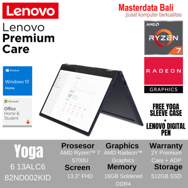 Laptop Lenovo Yoga 6 13ALC6 AMD Ryzen 7 13.3" FHD W10HOME + OHS 2019 82ND002KID Abyss Blue