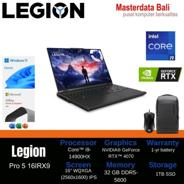 Lenovo Legion Pro5 Intel i9 14900HX 32GB 1TBSSD RTX4070, P/N: 83DF003MID