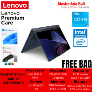 Laptop Lenovo IdeaPad 5 2-in-1 14IRU9 Core 3 100U 8GB 512GB SSD 14 WUXGA Touch 83DT008JID Luna Grey / 83DT008KID Cosmic Blue