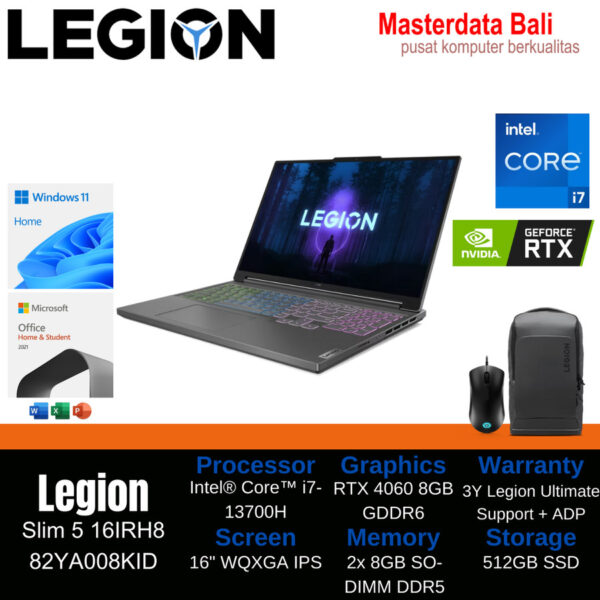 Laptop Lenovo Legion Slim 5 16IRH8 82YA008KID Intel Core i7 RTX 4060