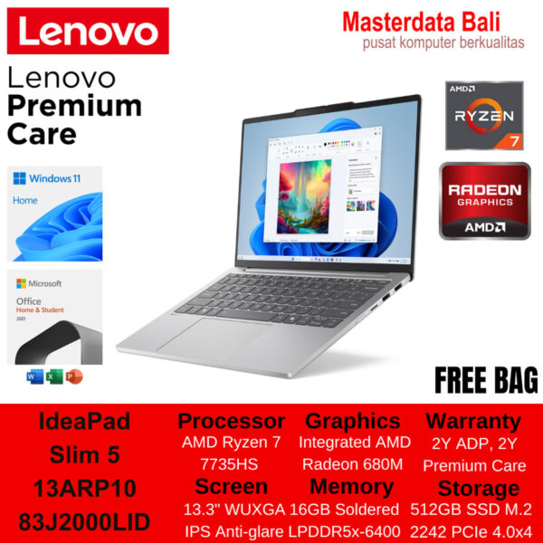 Notebook Lenovo IP Slim 5 R7 16GB 512SSD Cloud Grey 83J2000LID