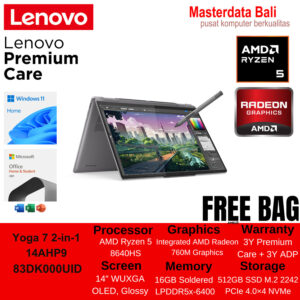 Laptop Lenovo Yoga 7 2in1 R5 8640 16GB 512GB SSD Arctic Grey 83DK000UID