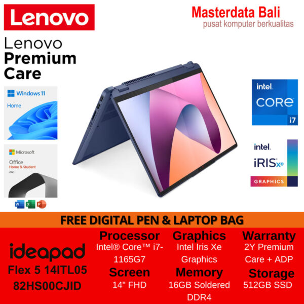 Laptop Lenovo IdeaPad Flex 5 14ITL05 Intel Core i7 14 FHD W11HOME+OHS 82HS00CJID Abbys Blue/82HS00CKID Platinum Grey - Image 6