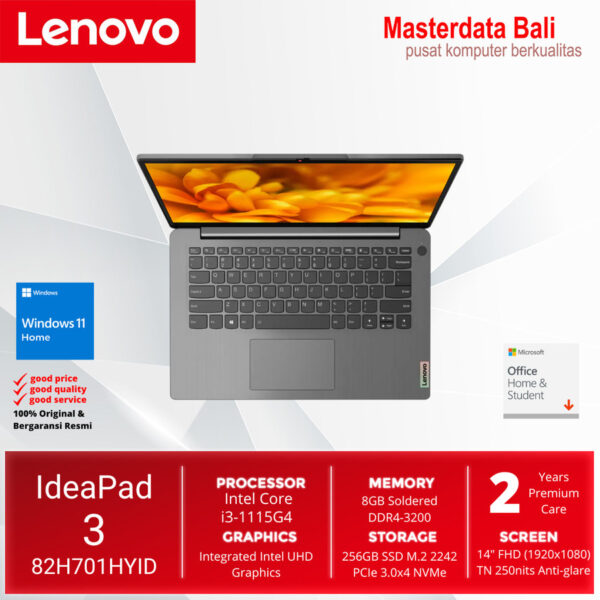 LENOVO IdeaPad 3 14ITL6 82H701HYID Core i3 1115G4 8GB 256GB W11 Grey 82H701HYID / Abbys Blue 82H701J0ID