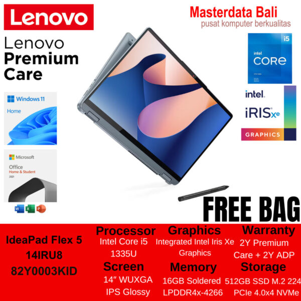 Laptop Lenovo Flex 5 82Y0003KID Ci5 1335U 16GB 512 SSD Stone Blue