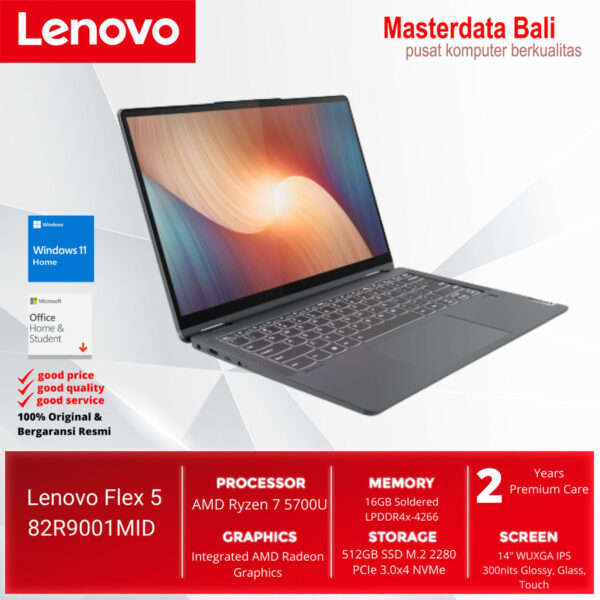 Laptop Lenovo Ideapad Flex 5 14ALC7 AMD Ryzen 7 14 WUXGA W11Home + OHS 82R900ACID Cloud Grey/ 82R900ADID Stone Blue/ 82R9001MID Storm Grey - Image 3