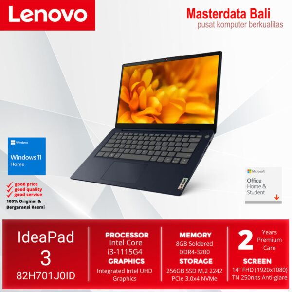 LENOVO IdeaPad 3 14ITL6 82H701HYID Core i3 1115G4 8GB 256GB W11 Grey 82H701HYID / Abbys Blue 82H701J0ID - Image 2