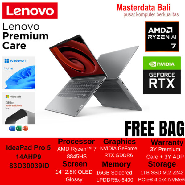 Laptop Lenovo IdeaPad Pro 5 14AHP9-83D30039ID Arctic Grey