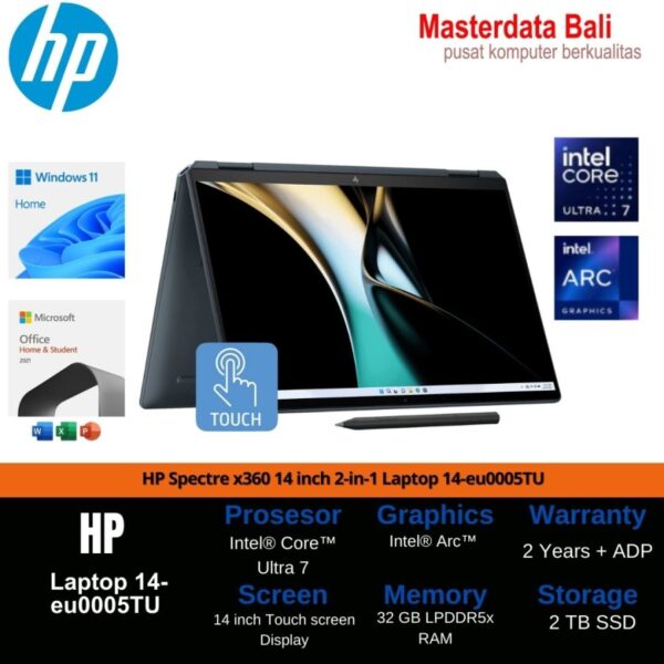 Laptop HP Spectre x360 14 inch 2-in-1 Laptop 14-eu0005TU