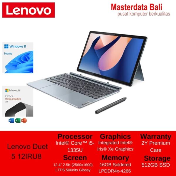 Lenovo Duet 5 12IRU8 83B3004MID 12.4" I5-1335U Iris Xe 16G 512SSD WIN11 Pen Touch Storm Grey - Image 2