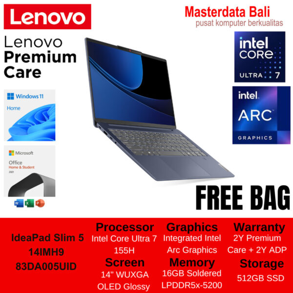 Laptop Lenovo IdeaPad Slim 5 14IMH9 U7 OLED Abyss Blue 83DA005UID - Image 2