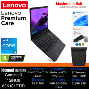 Laptop Lenovo IdeaPad Gaming 3 15IHU6 Intel Core i5 GTX 2050 15.6 FHD