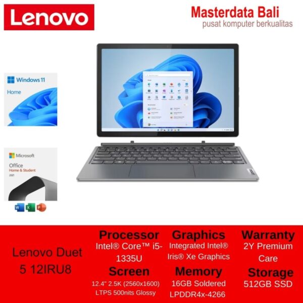 Lenovo Duet 5 12IRU8 83B3004MID 12.4" I5-1335U Iris Xe 16G 512SSD WIN11 Pen Touch Storm Grey - Image 3