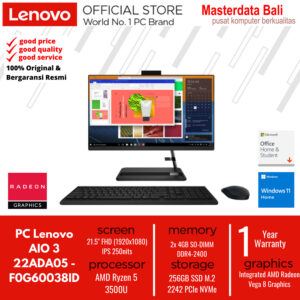 PC Lenovo AIO 3-22ADA06 - F0G60038ID (Black)
