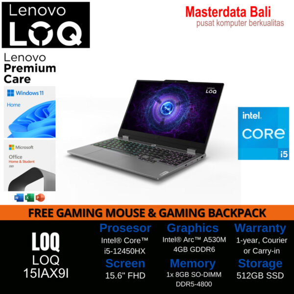 Lenovo LOQ Intel i5 12450HX 12GB 512SSD ARC A530M,P/N : 83FQ002HID