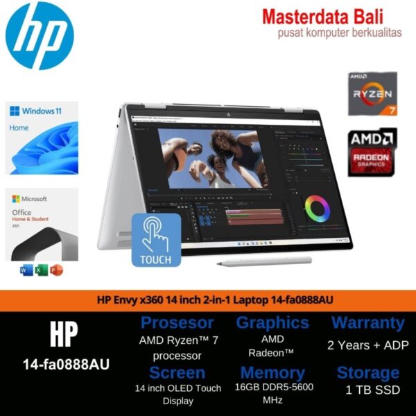 Laptop HP Envy x360 14 inch 2-in-1 Laptop 14-fa0888AU