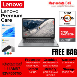Laptop Lenovo IdeaPad 1 14AMN7 AMD Athlon Silver 7120U W11Home OHS 2021 82VF006TID