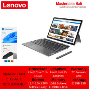 Laptop Lenovo IdeaPad Duet 5 12IAU7 Intel i5 16GB 512GB 12.4" W11H+OHS 82TQ002GID