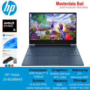 Laptop HP Victus 15-fb1889AX Ryzen 5-7535HS 8GB 512GB SSD RTX2050