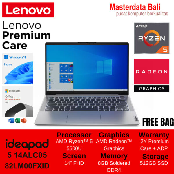 Laptop Lenovo IdeaPad 5 14ALC05 AMD Ryzen 5 14" FHD W11Home + OHS 2021