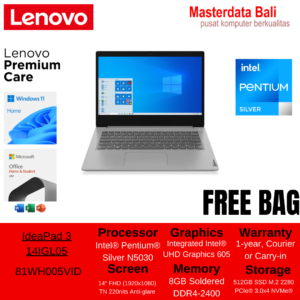 Laptop Lenovo IdeaPad 3 14IGL05 81WH005VID Pentium Silver N5030 8GB 512GB W11