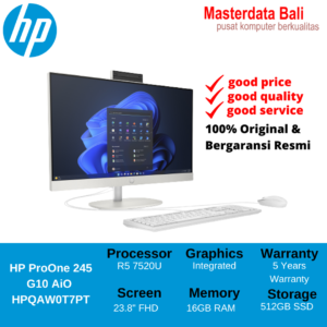 HP ProOne 245 G10 AiO R5 7520U Win11 Pro 16GB 512GB 5 Years Warranty HPQAW0T7PT