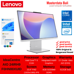 PC Lenovo IdeaCentre AIO 24IRH9	Intel Core 5 210 Integrated Intel Graphics 8GB 512GB 23.8" FHD IPS Cloud Grey Include Mouse n Keyboard W11HSL OHS 2024 HF0HN00XUID