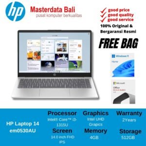 HP 14-ep0321TU - BD0Y7PA /Intel Core i3-1315U/8GB/512GB SSD/Intel UHD Graphics/14″ FHD/Win 11 Home+OH24+M365/Silver/2Y